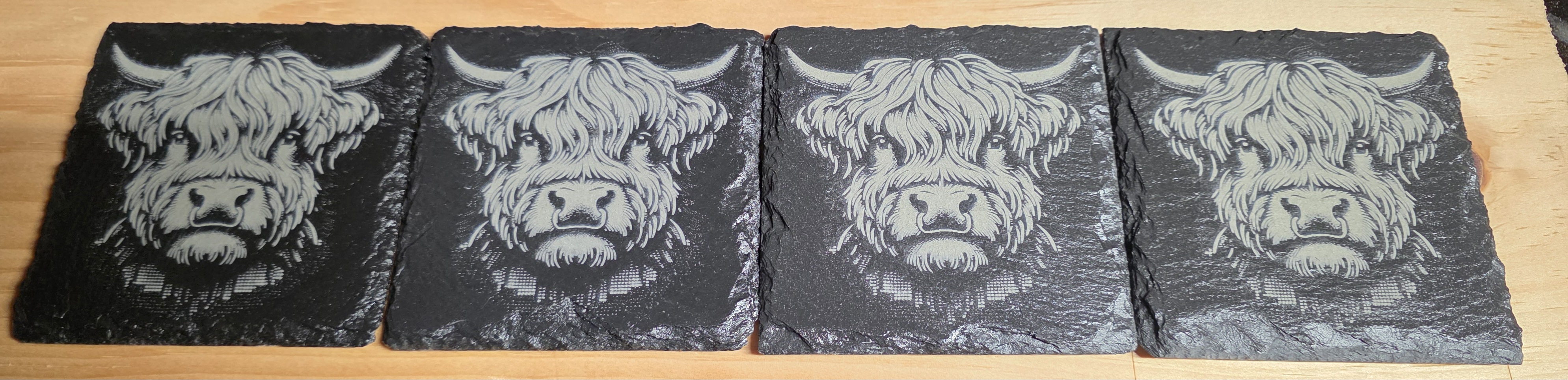 Engraved cattle artwork